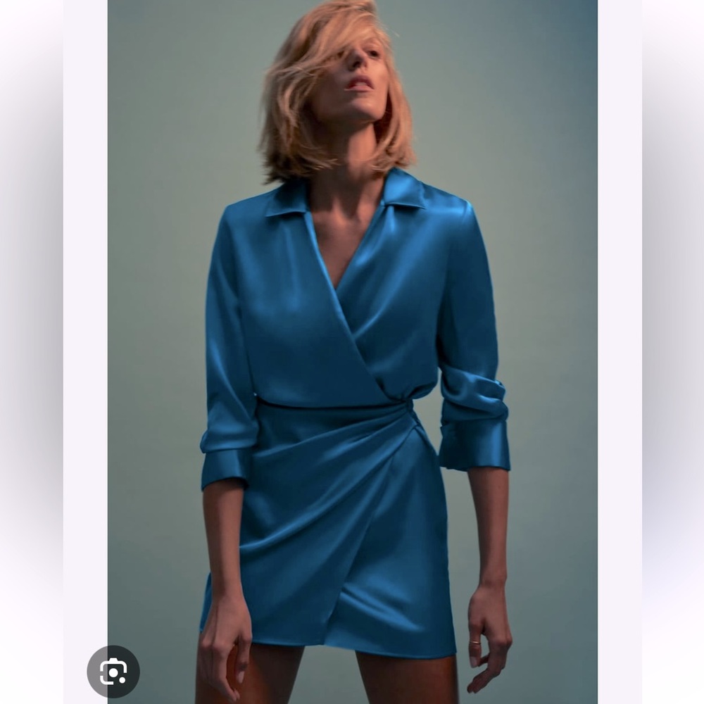 Zara satin wrap dress good condition